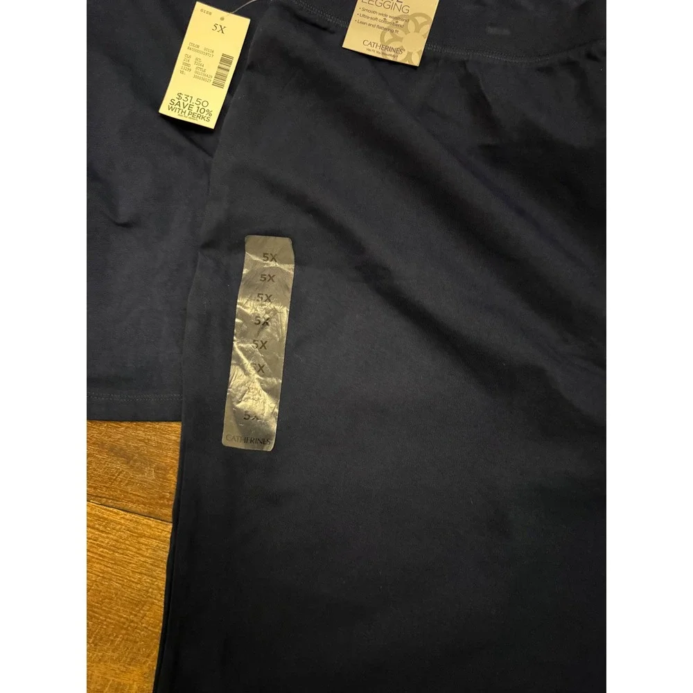 Catherines Suprema 5X 34/36W Active Leggings Tank Top Set Navy Blue NWT